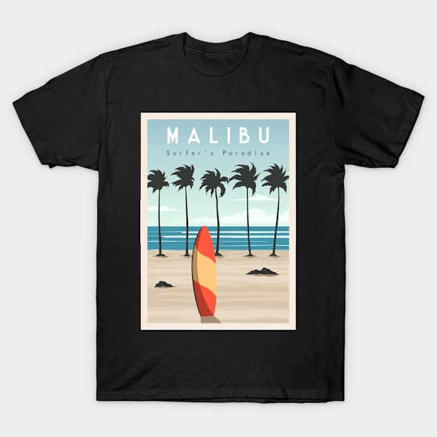 Malibu surf beach T-Shirt by SerenityByAlex